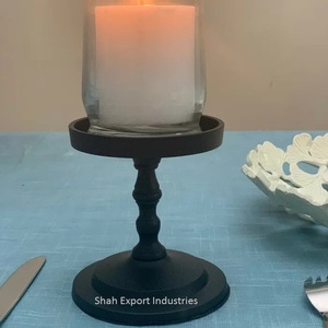 Unique Design Aluminum Black <b>Pillar</b> <b>Candle</b> Holder for Christmas Wedding Events Eco-Friendly Custom Size Tabletop Lighting Decor - Product Image 3