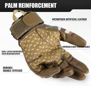 ถุงมือหนังขี่มอเตอร์ไซค์ที่มีมือจับสำหรับขับขี่รถจักรยานยนต์ที่ทำจากหนังที่แข็งแรงทนทาน - Product Image 3