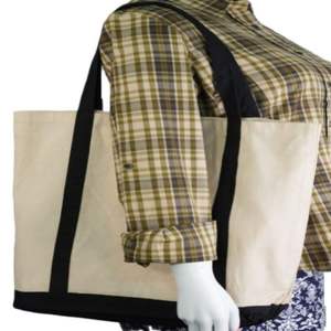 Bolsa grande de lona de algodón orgánico al por mayor, bolsa de compras reutilizable con cremallera, con logotipo personalizable impreso para uso diario en comestibles - Product Image 6