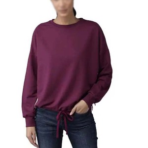 Sudadera con diseño de ropa informal con logotipo personalizado 2025 para mujer, conjuntos de sudaderas de algodón de Color sólido para mujer, ropa de invierno para mujer - Product Image 6