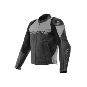 เสื้อแจ็คเก็ตหนังแท้สำหรับผู้ชาย รุ่น Italy Racing 4 สีดำ/เทา ระบายอากาศได้ดี สวมใส่สบาย กันน้ำ กันลม - Product Image 1