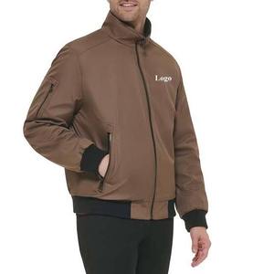 Nouvelle arrivée 2025 veste Bomber solide pour hommes de haute qualité nouvelle lettre brodée manteau de Baseball avec col debout décontracté pour - Product Image 3