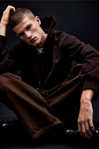 เสื้อสเวตเตอร์ผ้าฝ้ายผสมแขนยาวสำหรับผู้ชาย, เสื้อสเวตเชิ้ตทรงหลวมพอดีกับเสื้อมีฮู้ดแบบหูรูดผ้าเจอร์ซีย์ซับในจิงโจ้ฤดูหนาว - Product Image 6