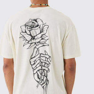 Camiseta de Cuello Redondo Extra Grande para Hombre, 100% Algodón Grueso, con Estampado Gráfico Digital Personalizado - Product Image 4