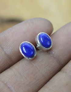 925เงินสเตอร์ลิงเครื่องประดับอัญมณี lapis ต่างหูทำด้วยมือเงินสไตล์ Boho เครื่องประดับสำหรับผู้หญิงของขวัญแต่งงาน - Product Image 4