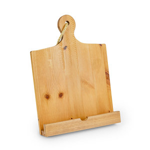 Soporte de libro de cocina ajustable, soporte para libro de recetas con diseño de tabla de cortar de madera marrón, soporte para libro de cocina para exhibición de encimera - Product Image 5
