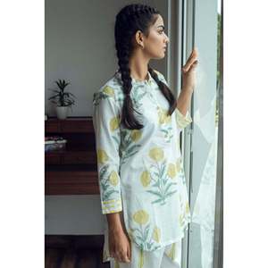 Serenity mughal ชุดเลานจ์สีเหลืองชุดนอนผู้หญิงนุ่มสบายมี30 "ด้านหน้า/33" ความยาวด้านหลังแห้งสะอาดเท่านั้น - Product Image 5