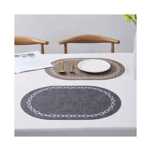 Chinese Rectangular Round Corner Embroidered Durable Washable Light Weight Art Pastoral 100% Cotton Fresh and Simple Table Mats - Product Image 1