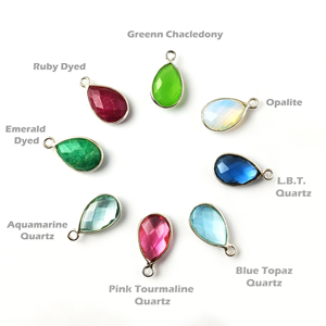 Abalorios de plata con piedras preciosas, 12x9mm, piedra natal en forma de pera, conjunto de bisel de plata de ley 925, colgante hecho a mano, abalorios de Plata de Ley 925 - Product Image 6