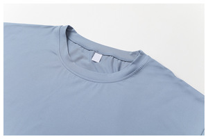 Ropa de fitness, Top corto de entrenamiento, camiseta de manga corta para mujer, cómoda, cuello redondo, informal, suelta, activa, Tops - Product Image 2