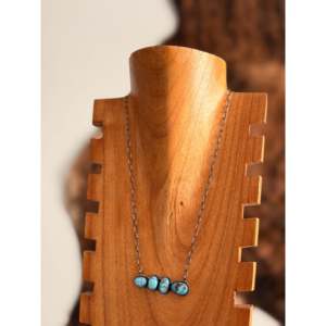 Eli Skeets Golden Hills Turquoise & Sterling <b>Silver</b> Bar <b>Necklace</b> for Gift Occasions - Product Image 1