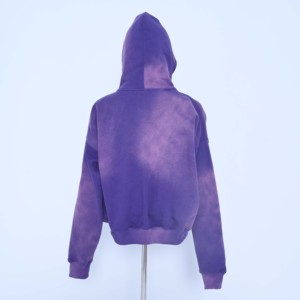 Sudaderas con Capucha Vintage para Mujer, Estilo Huili, Lavadas, Gruesas, de Algodón Ecológico, Resistentes al Viento, Transpirables, con Cremallera, Personalizadas al por Mayor con Estampado Frontal - Product Image 3