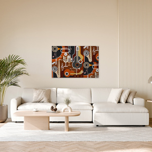 Made In Germany - Home Decor Canvas <b>Picture</b> Pop Art Abstract - Wall Mural In Brown And Grey - Canvas <b>Picture</b> On Stretcher <b>Frame</b> - Product Image 3