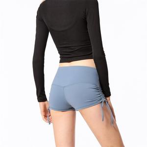 Shorts de yoga sans couture taille haute pour femmes pantalons de fitness avec fonction de poussée Style sexy décoration de poche techniques de teinture en gros - Product Image 6