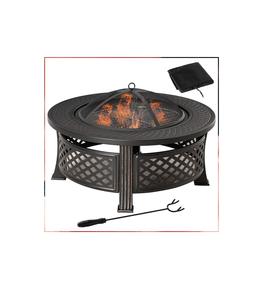 Handmade <b>cast</b> <b>iron</b> fire pit with rustic patina finish farmhouse outdoor garden patio decorative backyard heating evenings - Product Image 5