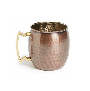 Tazas de Cobre Hechas a Mano Estilo Martillado de Lujo Perfecto para Beber Agua Cerveza Jugo Cócteles Ayurveda Bar y Comedor - Product Image 1