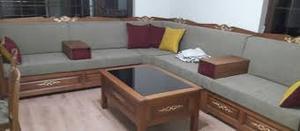 Sofá Esquinero en Forma de L Convertible de Madera de Lujo, Sofá Cama Modular para Sala de Estar - Product Image 2