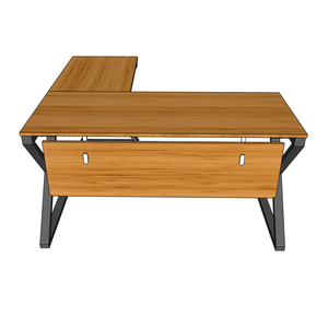 XBamboo BFXB008 L-Shaped PC/Gaming <b>Desk</b> 140x140cm with Assembled Iron Legs Bookshelf and Drawer-Comfortable Computer Table - Product Image 5