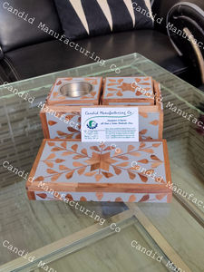 Boîte à encens en bois incrusté, ensemble de bakhoor pour cadeaux à offrir aux Émirats arabes unis, de la part de Candid Manufacturing Co. - Product Image 3
