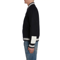 Blouson de baseball en laine pour homme, col montant, manteau de sport d'hiver, logo personnalisé sur le devant, veste décontractée chaude, vente en gros WearsX