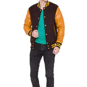 Veste universitaire pour hommes, fabrication OEM personnalisée, commande en gros pour équipe, prête à l'emploi - Product Image 1