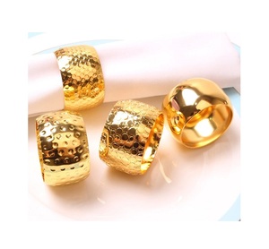 Vente chaude porte-anneau de serviette en métal argent/doré pour l'artisanat forme ronde meilleure qualité utilisation à la maison et de mariage - Product Image 2