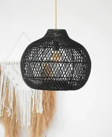 Lampe de plafond, veilleuse, best-seller, artisanat traditionnel, abat-jour en rotin, lampe suspendue, métal, osier, fibre de bambou
