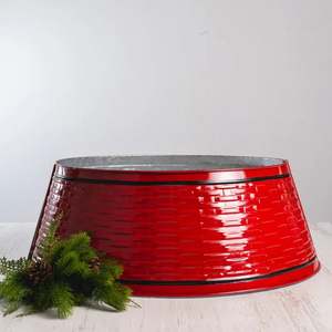 Silver galvanized steel <b>tree</b> collar <b>Christmas</b> decoration <b>modern</b> <b>tree</b> stand classy inspired decor home new year Xmas party - Product Image 2