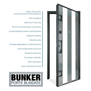 Puerta DE SEGURIDAD Manual minimalista energética, estructura de acero galvanizado con panel de melamina Exterior de nogal, antirrobo para uso en apartamentos - Product Image 3