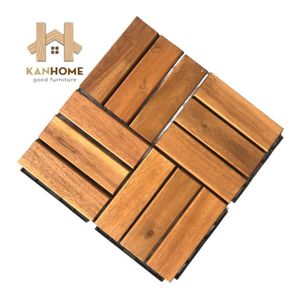 Kanhome พื้นไม้อะคาเซีย12ไม้ระแนงหนา19มม. กระเบื้องพื้นระเบียงสำหรับทางเดินในสวนดีไซน์ทันสมัยพร้อมเทคนิคที่ราบรื่น - Product Image 1