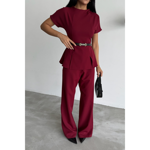 Mono corto color borgoña para fiesta - Product Image 3