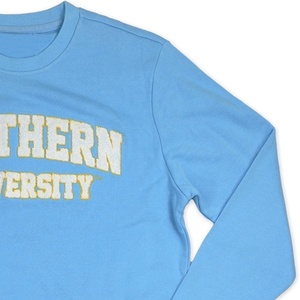 Haga su propio logotipo de lana y bordado de La Universidad del Sur Azul cielo Otoño Ropa universitaria Sudaderas con capucha Sudadera - Product Image 4