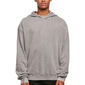 Personalizable Vintage Doble Capa Sun Faded Acid Washed Stone Washed 100% Cotton Men's Hoodie Basics, algodón mezclado - Product Image 1