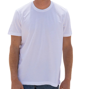 T-shirt à col rond pour homme, blanc, poids lourd, 100% coton biologique de luxe, pré-rétréci, certifié GOTS, premium, durable, coupe classique - Product Image 6