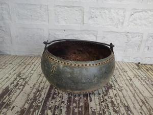 Tazón de maceta colgante Vintage de Metal reciclado redondo rústico de alta calidad para decoración del hogar y jardín para uso en exteriores e interiores - Product Image 6