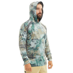 Vêtements de pêche pour hommes de haute qualité léger crème solaire vêtements de pêche Anti-UV maillots de pêche chemises à capuche Polyester - Product Image 1