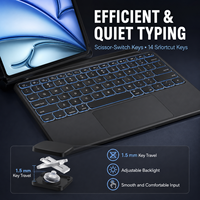 OEM Aluminum Alloy Tablet Keyboard Case with Touchpad, Type-C Rechargeable 3-in-1 Wireless Cover for Private Label Supply