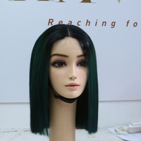 Peluca de Cabello Natural Sin Remy de Primera Calidad con Frente de Encaje para Mujer, Resistente al Calor, Corta, Sin Pegamento, HD, con Encaje, Color Personalizado