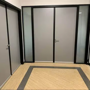ประตูกระจกสำหรับใช้ในบ้านห้องนอนในโรงพยาบาลและโรงเรียนประตูทำจากอลูมิเนียมสีขาวดำเทาแบบทันสมัย - Product Image 1