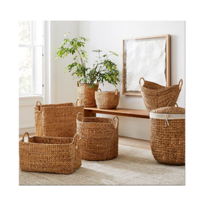 Cesta de Jacinto Organizador artesanal ecológico para juguetes y uso diario con estilo rústico de Vietnam - Product Image 2