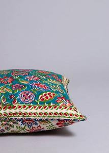 Funda De Almohada floral de lino Handblock | Hogar de tela de diseñador de lino verde suave neutro | 18x18 | 20x20 | 22x22 - Product Image 3