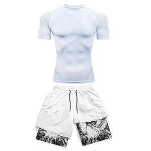 Conjunto de Shorts de MMA Personalizados para Hombre, Spandex/Nailon, Compresión, Rashguard, para Boxeo, Jiu Jitsu, Grappling, con Logotipo Frontal, para Adultos, Artes Marciales - Product Image 4