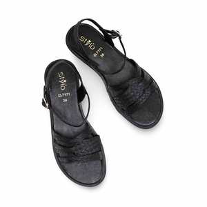 Sandale décontractée à talon noir CL7171 - Product Image 1