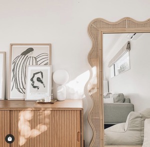 Espejo de Cuerpo Entero de Ratán Natural de Alta Calidad, Espejo de Pie de Mimbre, Espejo de Vestir - Product Image 2