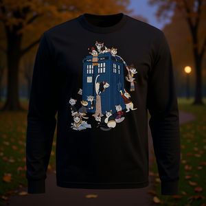 เสื้อยืดแขนยาวลายตำรวจ แพทย์แมว กล่องแมว ลูกแมว - สินค้าส่งเสริมการขาย - Product Image 3