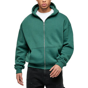 Sudadera con capucha unisex informal con cremallera, ligera, con forro polar de poliéster/algodón acogedor para la temporada de invierno, comodidad de viaje diario - Product Image 1