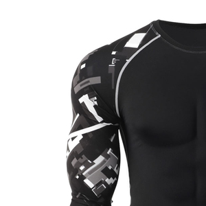Haut de sport personnalisé à manches longues, léger et compressif, avec design Airflow, idéal pour le jogging - Product Image 6