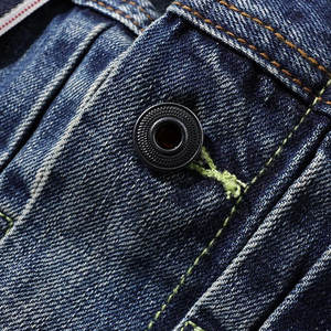 แจ็กเก็ตยีนส์แขนยาวสีน้ำเงินแบบติดกระดุมสำหรับผู้ชายแจ็กเก็ตยีนส์แบบคาวบอย - Product Image 5