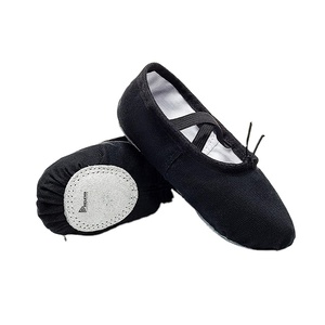 Chaussons de danse en toile pour femmes, souples et flexibles, à semelle fendue, respirants, légers, pour la pratique du ballet, ajustement élastique - Product Image 2