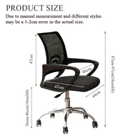 Chaise de bureau ergonomique en métal avec accoudoirs de dossier respirants à hauteur réglable Chaise pivotante confortable pour le bureau à domicile